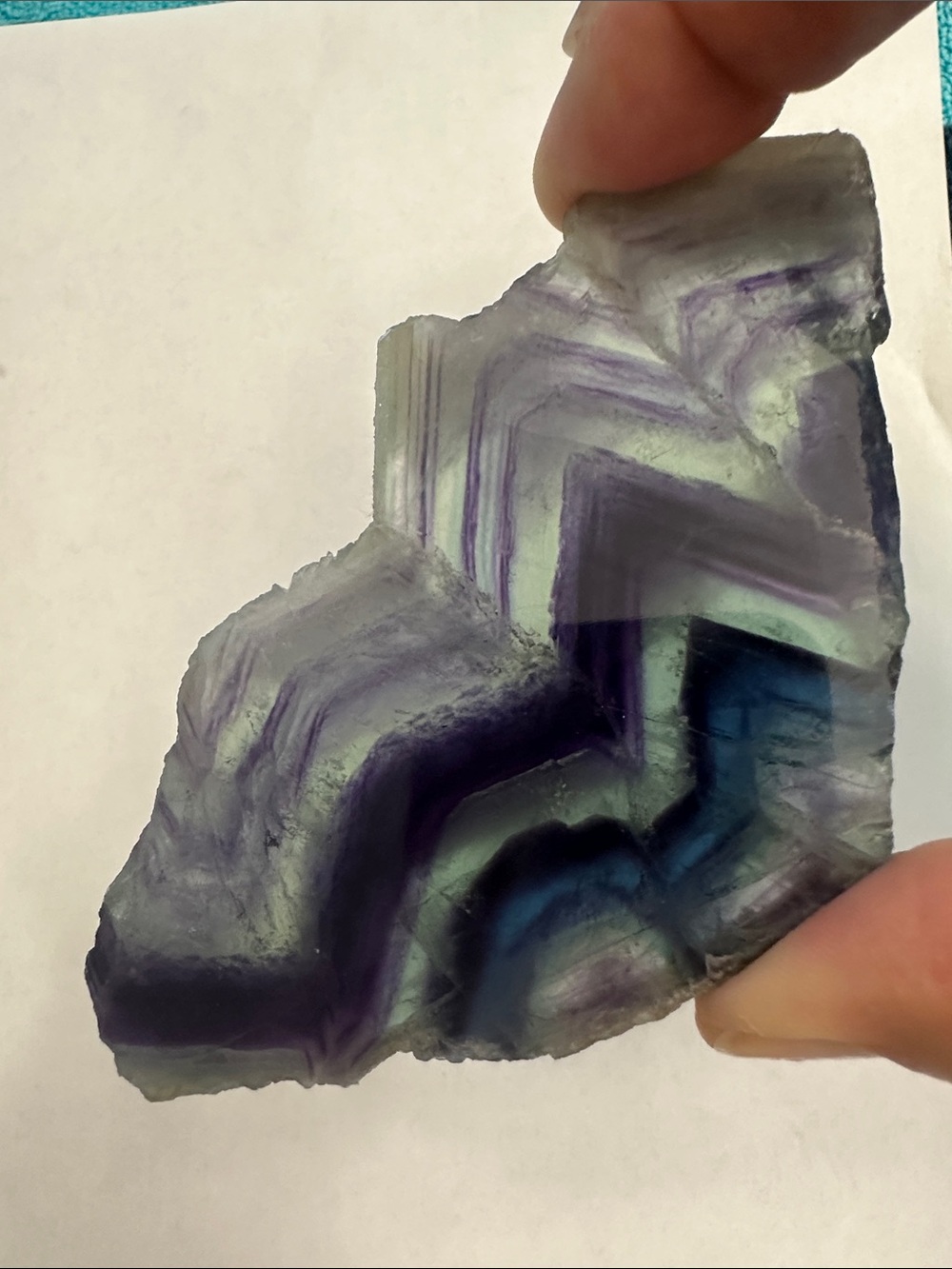 Rainbow Obsidian Natural Fluorite Slice Home Art. 2.5x2.75 inches